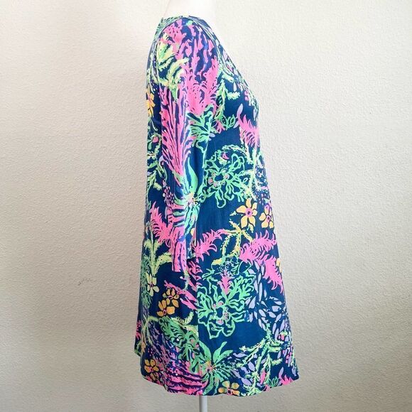LILLY Pulitzer Erin All A Glow V-neck Relaxed Nautical Shift Dress XS Vacation - Picture 4 of 6